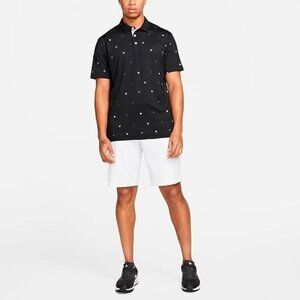 Nike Dri-FIT Player Men's Black White Printed Golf Polo Shirt Size XSmall